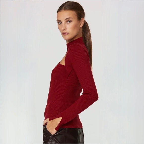 Jonathan Simkhai Keegan Twisted Long Sleeve Cut-Out-Detail Turtleneck Sw… - Picture 4 of 16